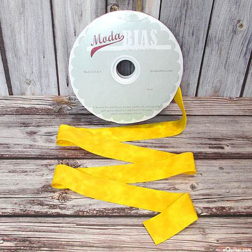 Quilter's Bias Binding - 2 1/2" Wide - Marble - Bright Yellow