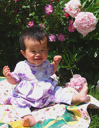 Sophie with Peonies