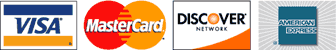 VISA, MasterCard, Discover, American Express