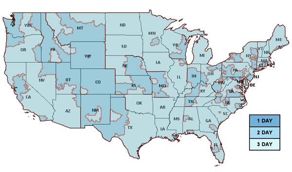 USPS Shipping Map